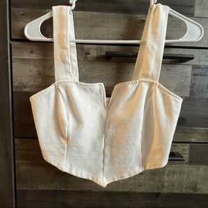 white crop top blouse